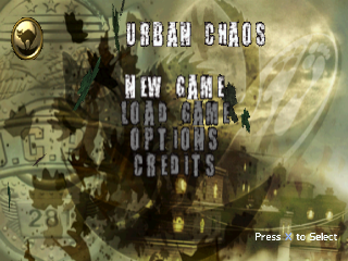 Urban Chaos title screen for Playstation